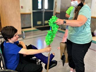 Mrs. Brown and one of her students