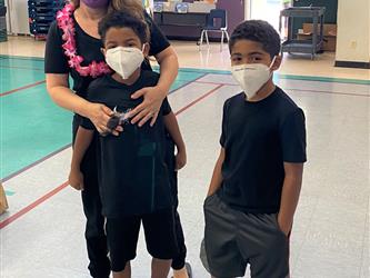 two boys with their mom